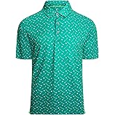 Alex Vando Mens Golf Shirt Moisture Wicking Quick-Dry Print Performance Polo Shirts for Men
