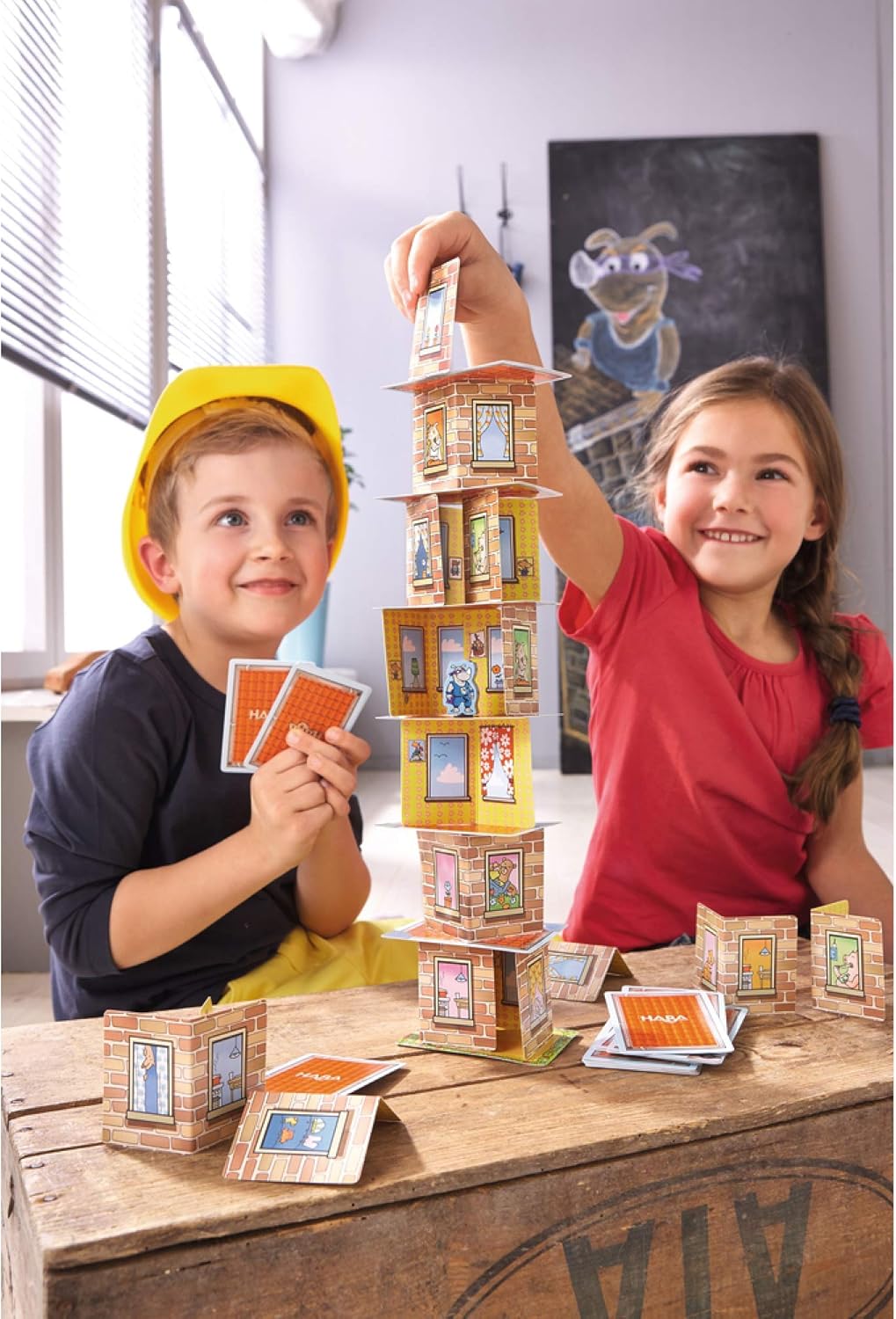 HABA 302203 Rhino Hero 3D Stacking Game for 2-5 Superheroes Ages 5+ with Simple Rules for Quick Fun Action Game for the Whole Family - Image 5