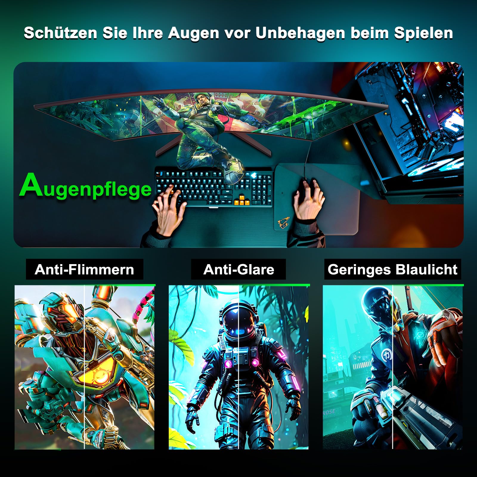 Minifire Gaming Monitor 27 Zoll Curved -200Hz, 1ms Reaktionszeit, VA Panel mit 130% sRGB, Lautsprecher integriert, 1920x1080 Full HD, Adaptive Sync, für PS5/PC Gaming, inklusive HDMI-Kabel (MFG27C1) 7