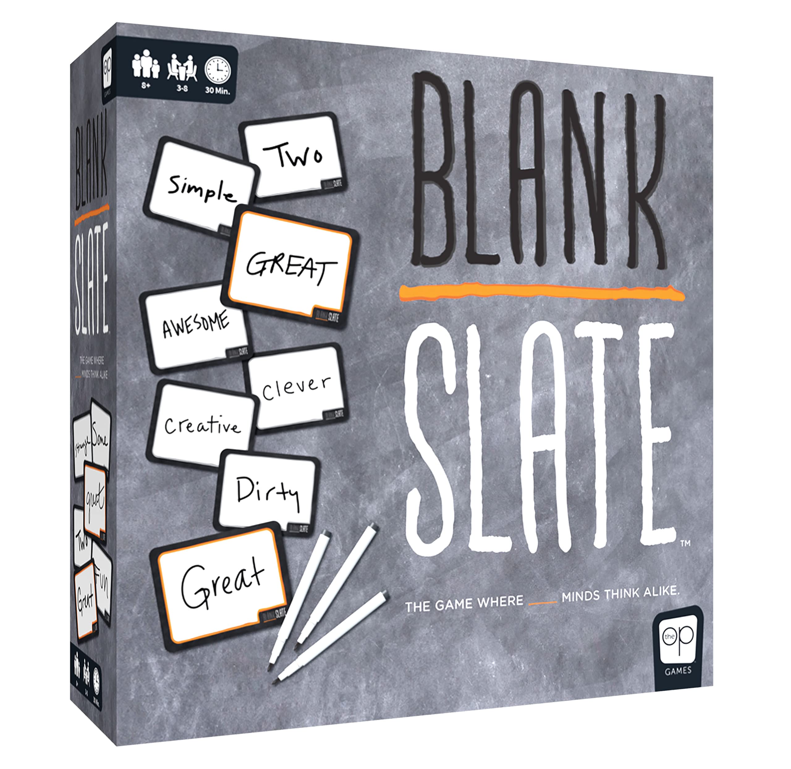 USAopoly Blank Slate Fun Party Game Ages 8+ 3-8 Players 30 Minutes Playing Time, Black-88