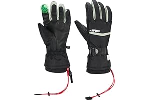 JRZHX Touch Screen Ski Gloves Women & Men with Quadruple Layer Protection, Waterproof Snow Gloves Breathable & Warm, Snow Stopper Adjustable Wrist Drawstring, Anti-Lost Rope, Adjustable Wrist Strap