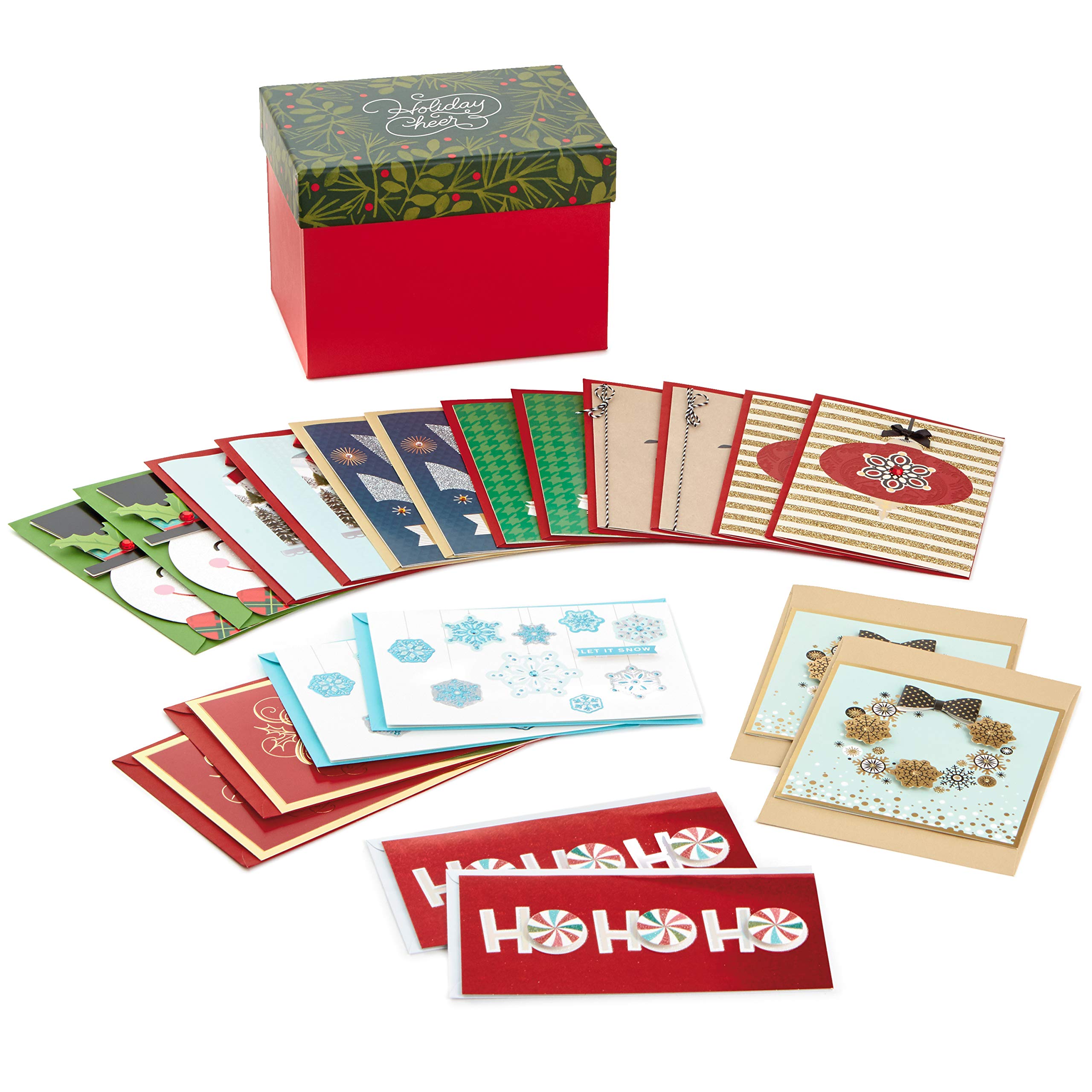 Hallmark Boxed Handmade Christmas Cards Assortment (Set of 20 Special Holiday Greeting Cards and Envelopes)