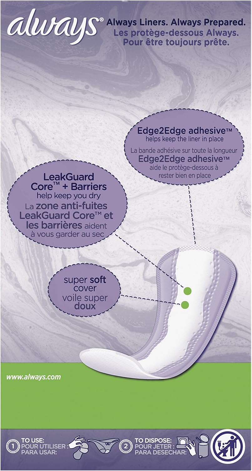 Always Xtra Protection Daily Liners, Long, 40 Count: Health & Personal Care