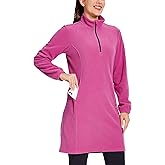 Willit Women's Fleece Dress Sweatshirt Thermal Long Pullover Polar Winter Dress with Pocket