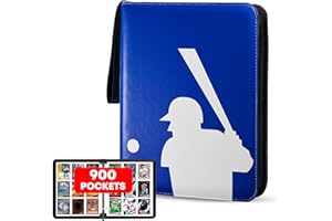 IMPACT4YOU, Baseball Card Binder 900 Pockets, Baseball Binder for Trading Cards, Baseball Binder, Baseball Card Album, Baseball Card Book, Baseball Card Binders. (Blue 900 Pockets)