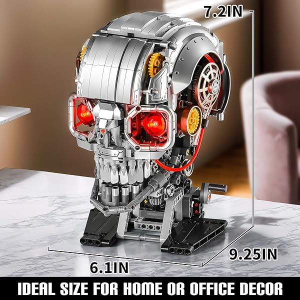 SATHIBI MECHANICAL SKULL BUILDING SET FOR ADULT,SKELETON HEAD BUILDING BLOCKS TOYS,BUILDABLE HORROR DISPLAY MODEL,COLLECTIBLE DECOR FOR HOME OR OFFICE,GIFT FOR MEN BOYS 8-14(1099PCS)
