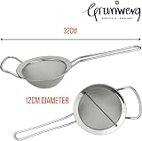 Grunwerg Fine Mesh Strainer 5 Inch Stainless Steel with Polished Rim and Handle view 3