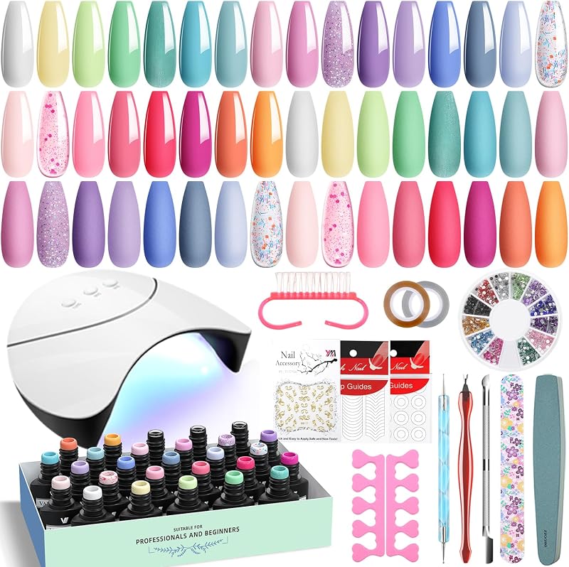 VANREESA Gel Nail Polish Set 24 Colours UV Lamp 36W Base Top Coat Tools