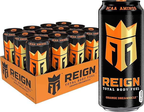 REIGN TOTAL BODY FUEL, ORANGE DREAMSICLE, FITNESS & PERFORMANCE DRINK, 16 FL OZ (PACK OF 12)