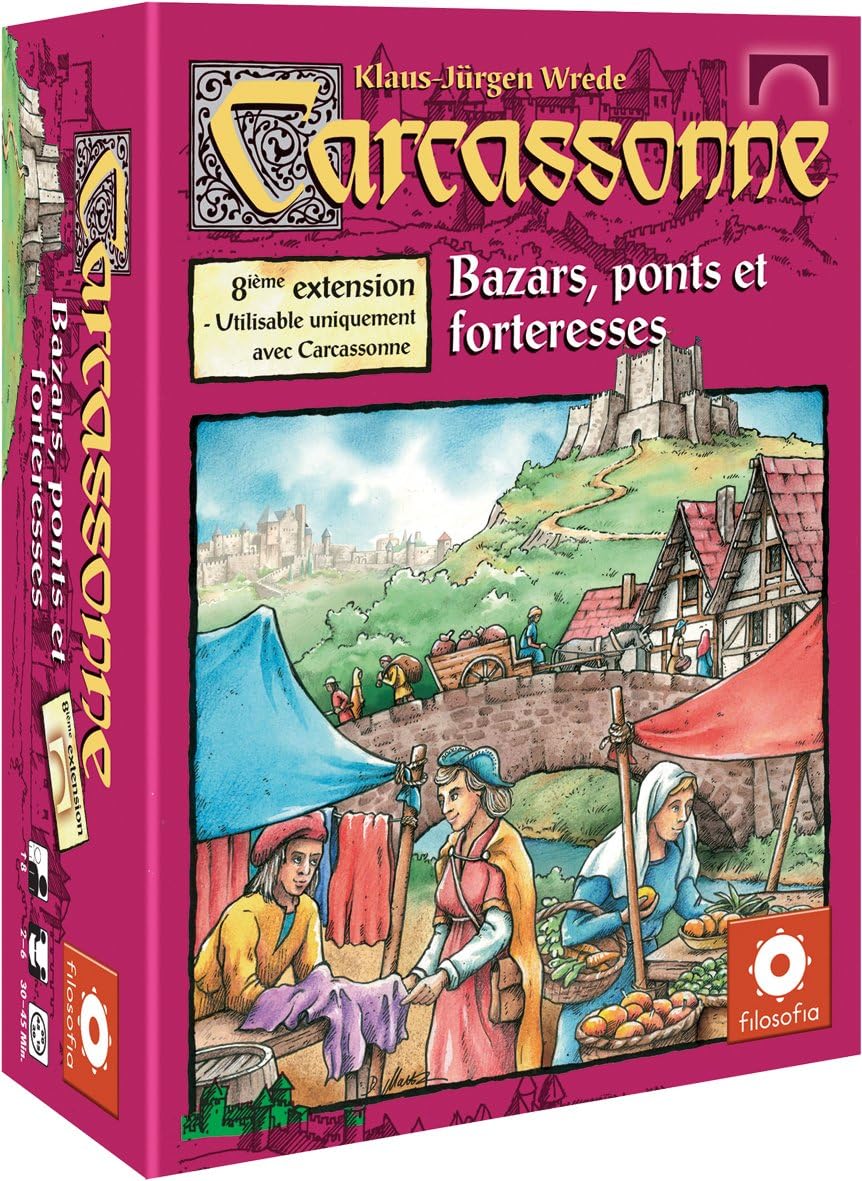Extension Carcassonne Marchands & Bâtisseurs - Jeu De Société Stratégie, 2 à 6 Joueurs, Dès 7 Ans