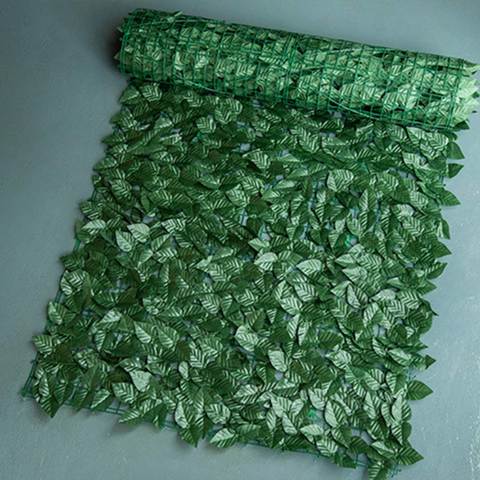 Artificial Faux Ivy Leaf Decorative Fence Screen 100*50 cm Ivy Leaf Decorative Fence Screen, Outdoor Privacy Screen, Artificial Boxwood Fence Panels, Backyard Decorations - Green Dill Shape (2 Pcs)