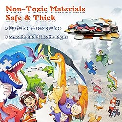 TALGIC Dinosaur Puzzles for Kids Ages