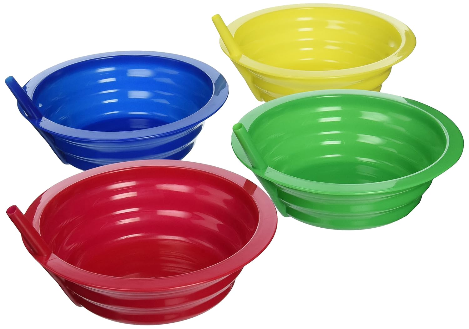 SippyBowl 22oz Plastic Bowl with Built in Straw for Kids Assorted Pack