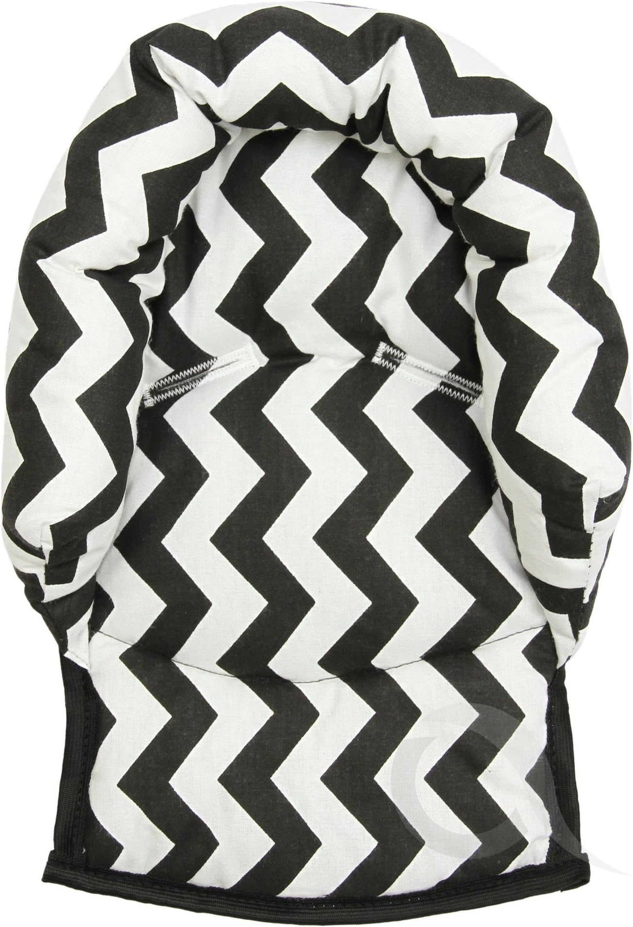 UNIVERSAL Infant Baby Toddler car seat, stroller head support pillow (Soft Cotton) (chevron/black white)