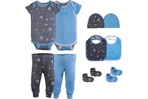 Little Peaches Baby Boy Clothes & Accessories Set – Newborn Essentials Gift – Fits 6 to 9 Months