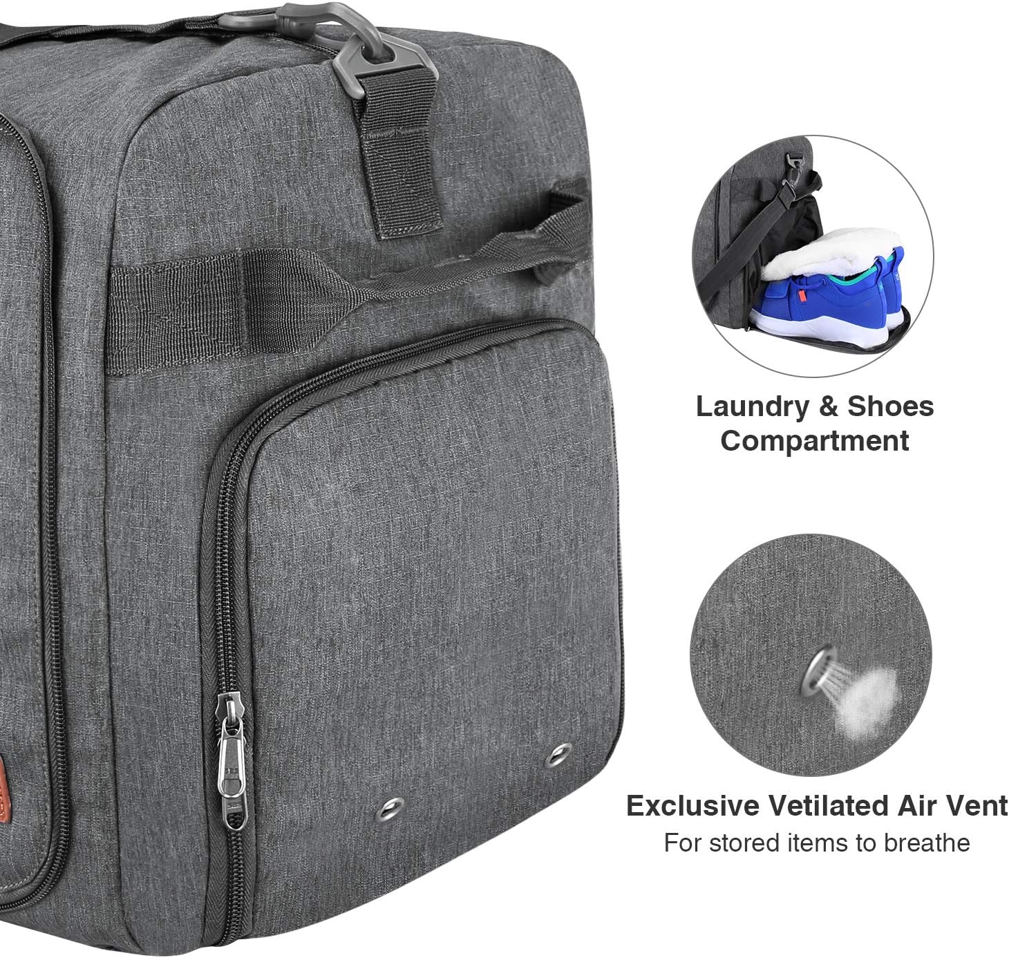  | Canway 65L Travel Duffel Bag, Foldable Weekender Bag with Shoes Compartment for Men Women Water-proof & Tear Resistant | Travel Duffels