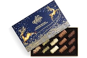 GODIVA CHOCOLATIER Godiva Holiday Limited Edition Chocolates Gift Box, Belgian Dark and Milk Chocolate Log Assortment, Gourmet Christmas Gift, 15 Pc