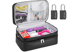 Lockable Sex Toy Storage Bag Lockable Sex Toy Box Adult Toy Gaming Storage Organizer Case – 2-Layer Discreet Toy Bag with Dua