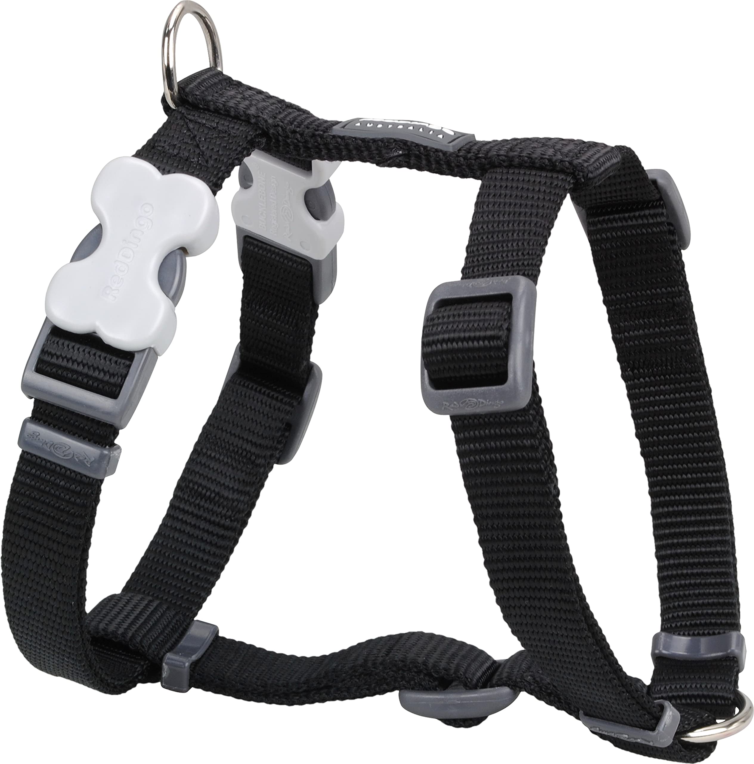 Red Dingo Classic Dog Harness Plain, Black, X-Small 12mm โ image 1