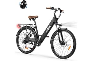 ACTBEST Core Electric Bike for Adults - 468Wh Removable Battery, 26 inch Step Thru Electric Bicycle, Peak 750W Brushless Motor Cityrun Ebike, with 7 Speed, Up to 50 Miles, E-Bikes