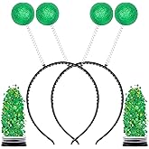 Funcredible Green Alien Antenna Headbands with Glitter – Intergalactic Costume Headpiece Set – Space Costume Accessories for Cosplay, Festivals & Photo Shoots (2 Pack)