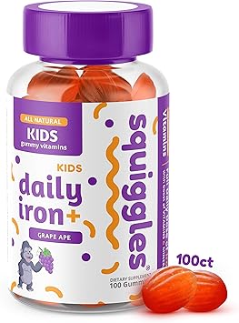 Amazon Com Kids Daily Iron Gummies By Squiggles 100ct All Natural Low Sugar And Super Yummy Daily Dose Of Iron Boost Of Vitamins And Minerals Health Personal Care
