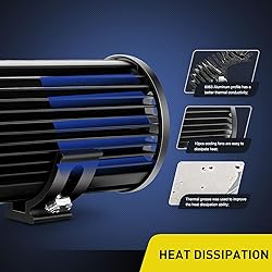 Nilight 18001F-B 2PCS 5Inch 72W Double Row Flood