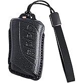 Leather Key Fob Cover with Keychain for Lexus ES LS LC LM RX UX NX GX TX