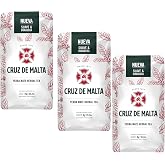 Cruz de Malta Yerba Mate Loose Leaf Tea 2.2 Lb - 1Kg - Pack of 3 | Large leaf, low dust for a smoother traditional mate. U.S. retail packaging