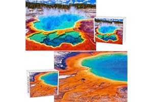 Jigsaw Puzzles 2 Pack 1000 Pieces - WISHDIAM Puzzles for Adults - Yellowstone National Park Nature Landscapes Impossible Challenging Puzzles for Home Decor Birthday Party Gifts Toy for Men Women