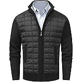 VtuAOL Men's Cardigan Sweaters Casual Full Zip Sweaters Knitted Cardigan with Pockets