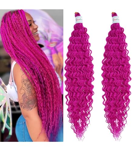Amazon.com : Magenta Curly Ocean Wavy Braiding Hair Deep Wave