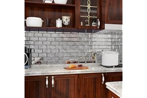 Adedeo Peel and Stick Antique Mirror Beveled Glass Subway Tile 3 x 6 Inch for Kitchen Backsplash Bathroom Wall (40 Pcs)