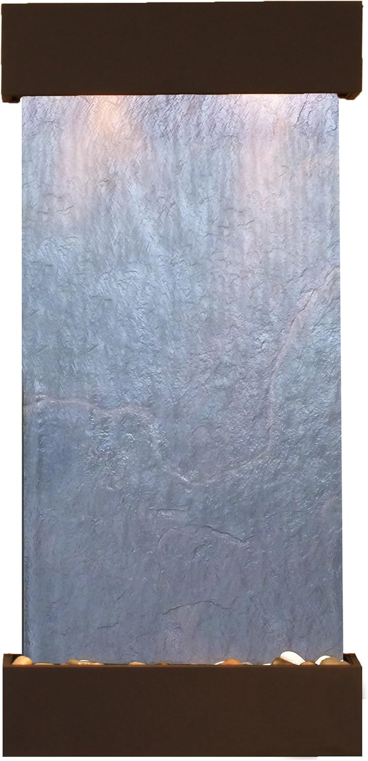 Whispering Creek Water Feature with Antique Bronze Trim and Square Edges (Natural Multi-color Slate): Home & Kitchen