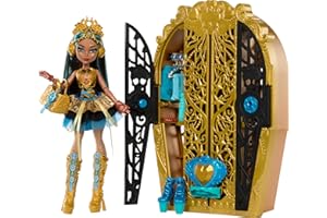 Monster High Skulltimate Secrets Doll & Accessories Set, Monster Mysteries Cleo De Nile with Dress-Up Closet & 19+ Surprises Including Clothes