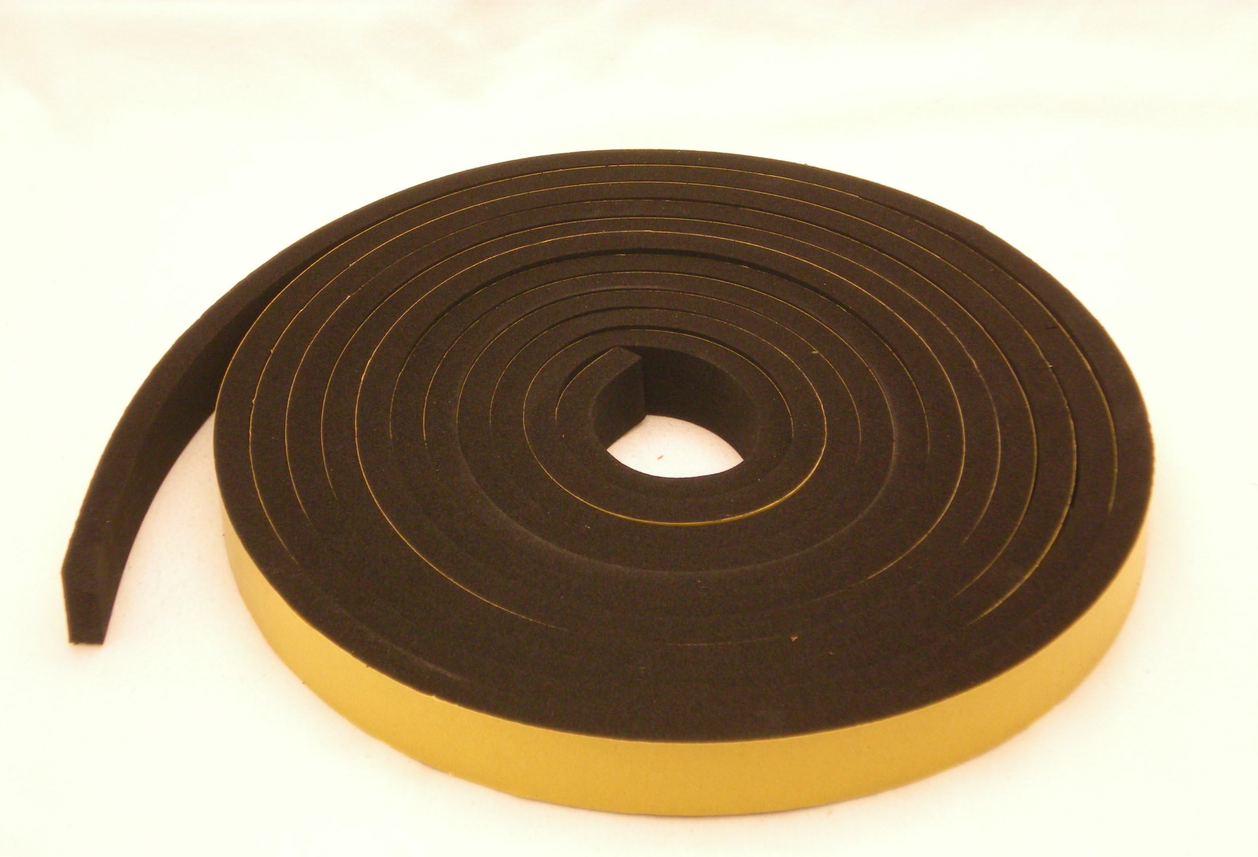 Neoprene Rubber Black Self-Adhesive Sponge Strip 1" Wide x 3/8" Thick x 16 feet Long