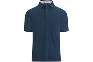 Damipow Premium Golf Shirts for Men Dry Fit Performance Polo Short Sleeve Collared Shirt