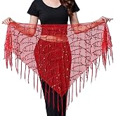 Wuchieal Women's Belly Dancing Belt Colorful Waist Chain Belly Dance Hip Scarf Belt