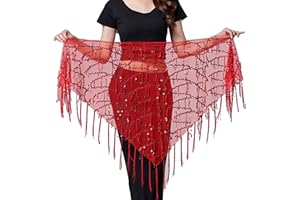 Wuchieal Women's Belly Dancing Belt Colorful Waist Chain Belly Dance Hip Scarf Belt