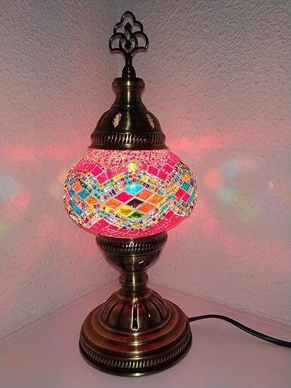 lamparas baratas turcas luzahara cristal mosaico pie estilo bronce 35 13 cm mesita noche orientales vintage habitacion economicas luz hogar