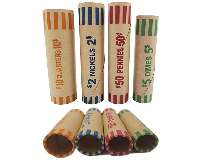 Preformed Coin Wrappers 128 Assorted Pack, 32 Coin