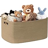 SunNewt 72L Large Wicker Laundry Basket for Living Room Storage,Boho Woven Cotton Rope Baskets for Kids Toy,Gifts,Square Blanket Hamper for Bedroom Dirty Clothes,Jute