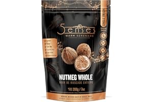 5Senses Nutmeg Whole | Nutmeg-in-the-Shell | Noix De Muscade Entière | Warm Serenade | Single Origin, Non-GMO, Fairtrade, Pre