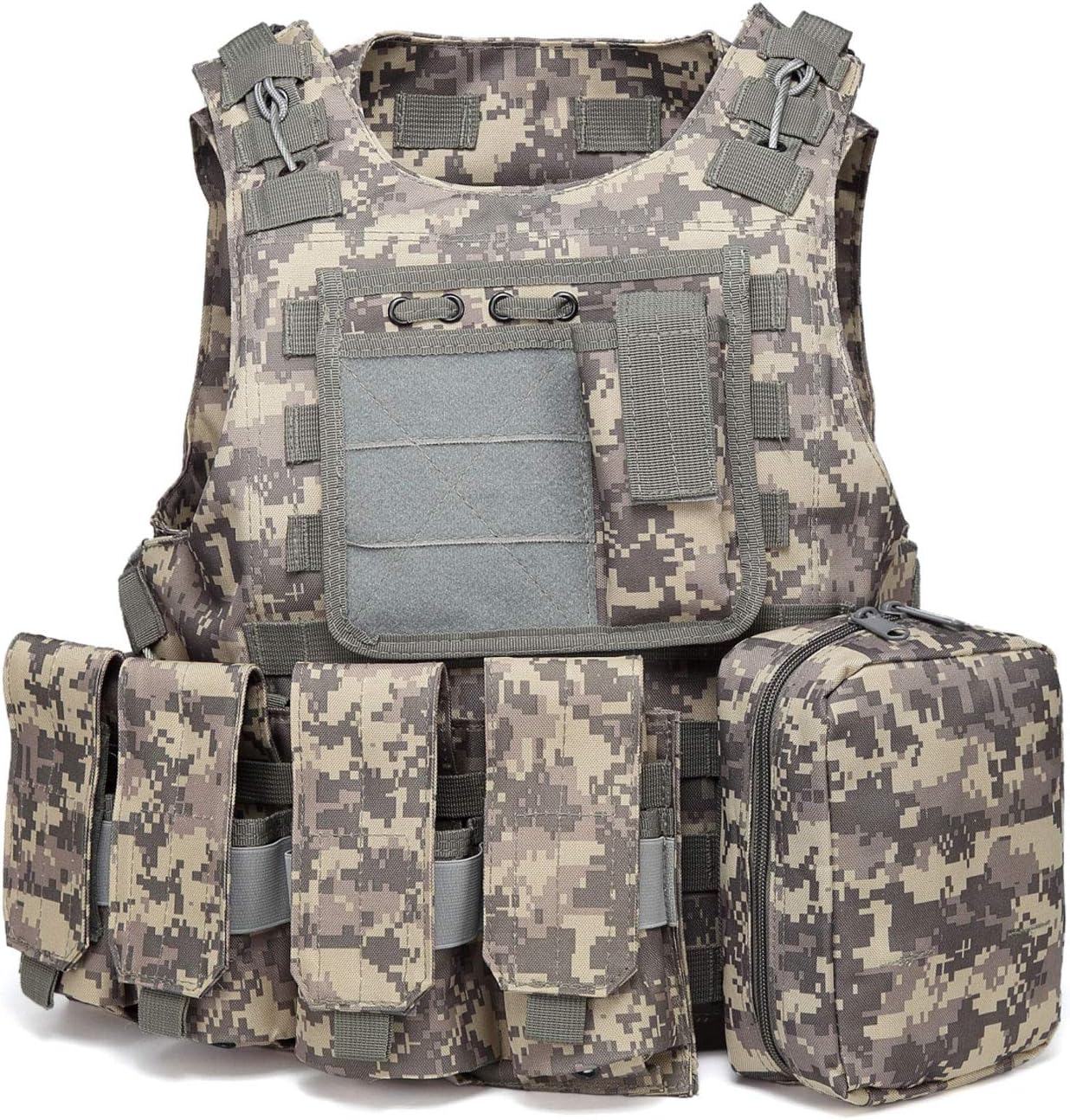 xbn Tactical Vest Outdoors Training Protection Vest Costume-Adjustable with Removeable Pouche