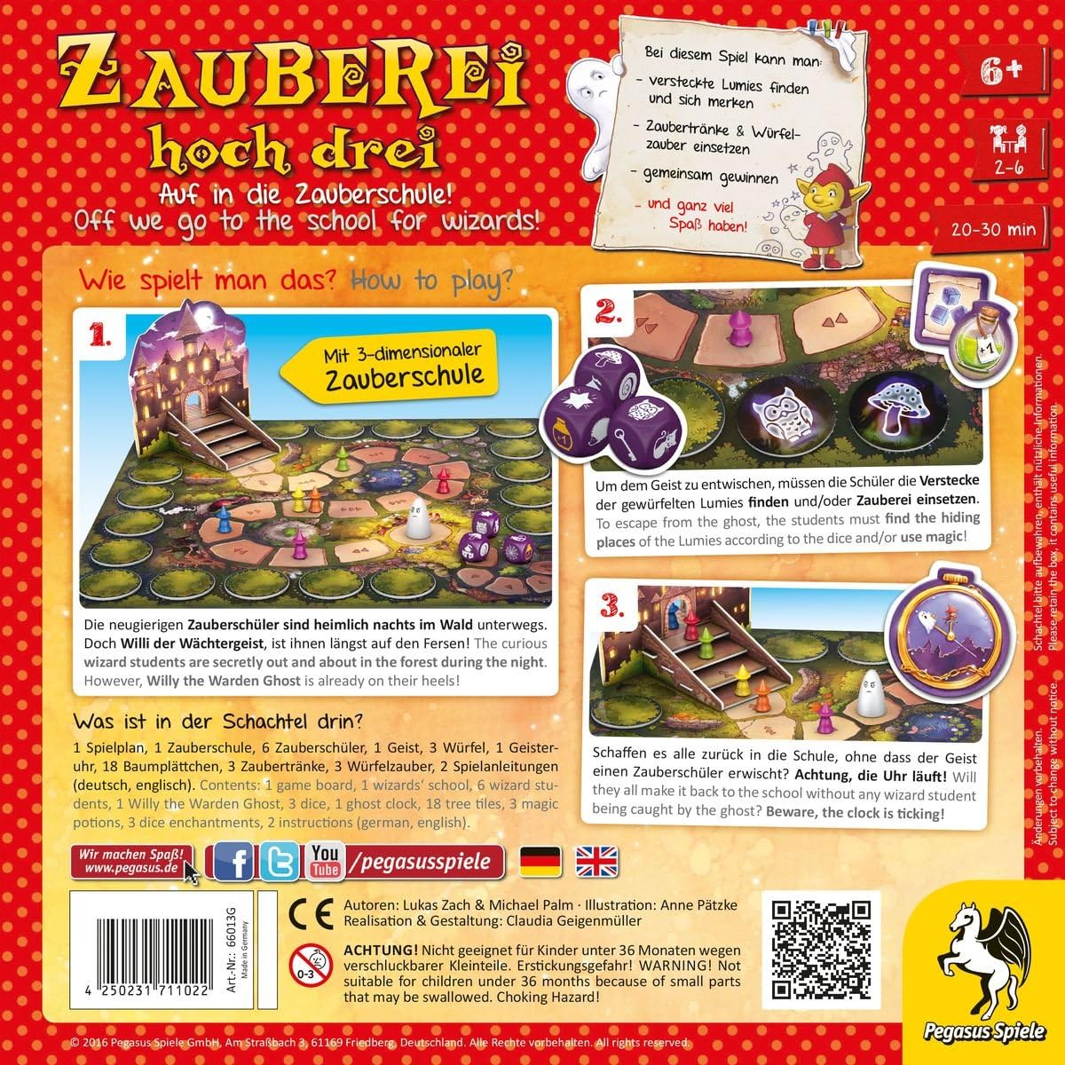 Pegasus Spiele 66013G Zauberei Hoch Drei *Empfohlen Kinderspiel 2017*" Board Game, Multi-colour, Medium - Image 4