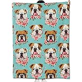 amepay English Bulldog Blanket Gifts for Kids Adult Girls,Cute Puppy Dog Floral Flannel Throw Blankets,Soft Comfy Lightweight for Modern Home Couch Bed Sofa Decor,Pet Lovers 60x50in