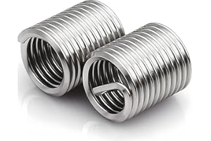 NACX M6 x 1mm x 2D Helicoil Wire Inner Thread Inserts, Coiled Wire Helical Screws, 304 Stainless Steel, Metric, 100Pcs