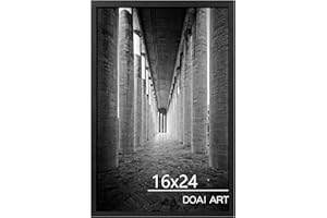 DOAI ART 16x24 Poster Frame Black, Poster Frames 16 x 24 inches or 16x24 Picture Frames with HD Plexiglass for Horizontal or 