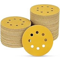 POTUINOM 100PCS 5 Inch 8 Hole Sanding Discs 800