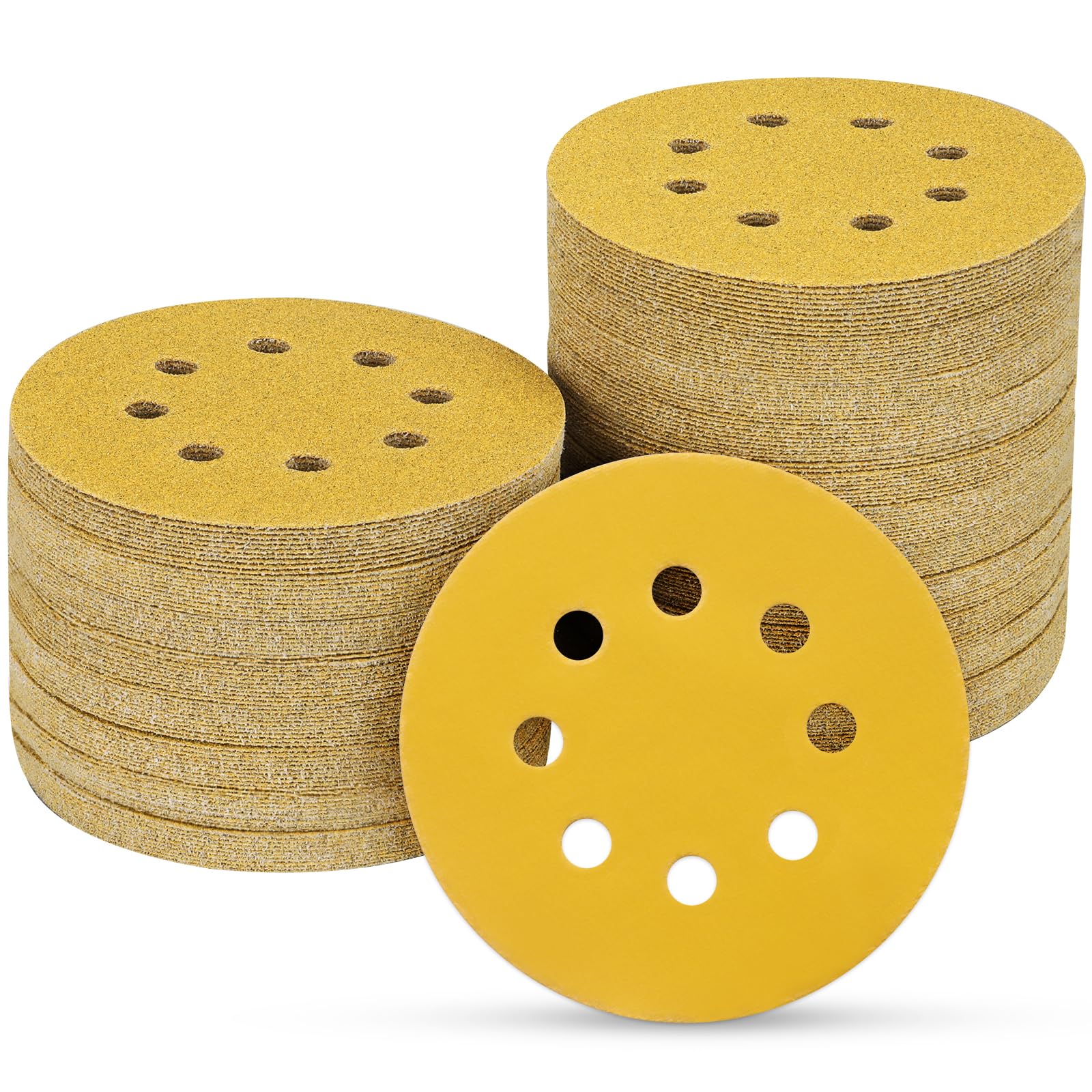 POTUINOM 100PCS 5 Inch 8 Hole Sanding Discs 800